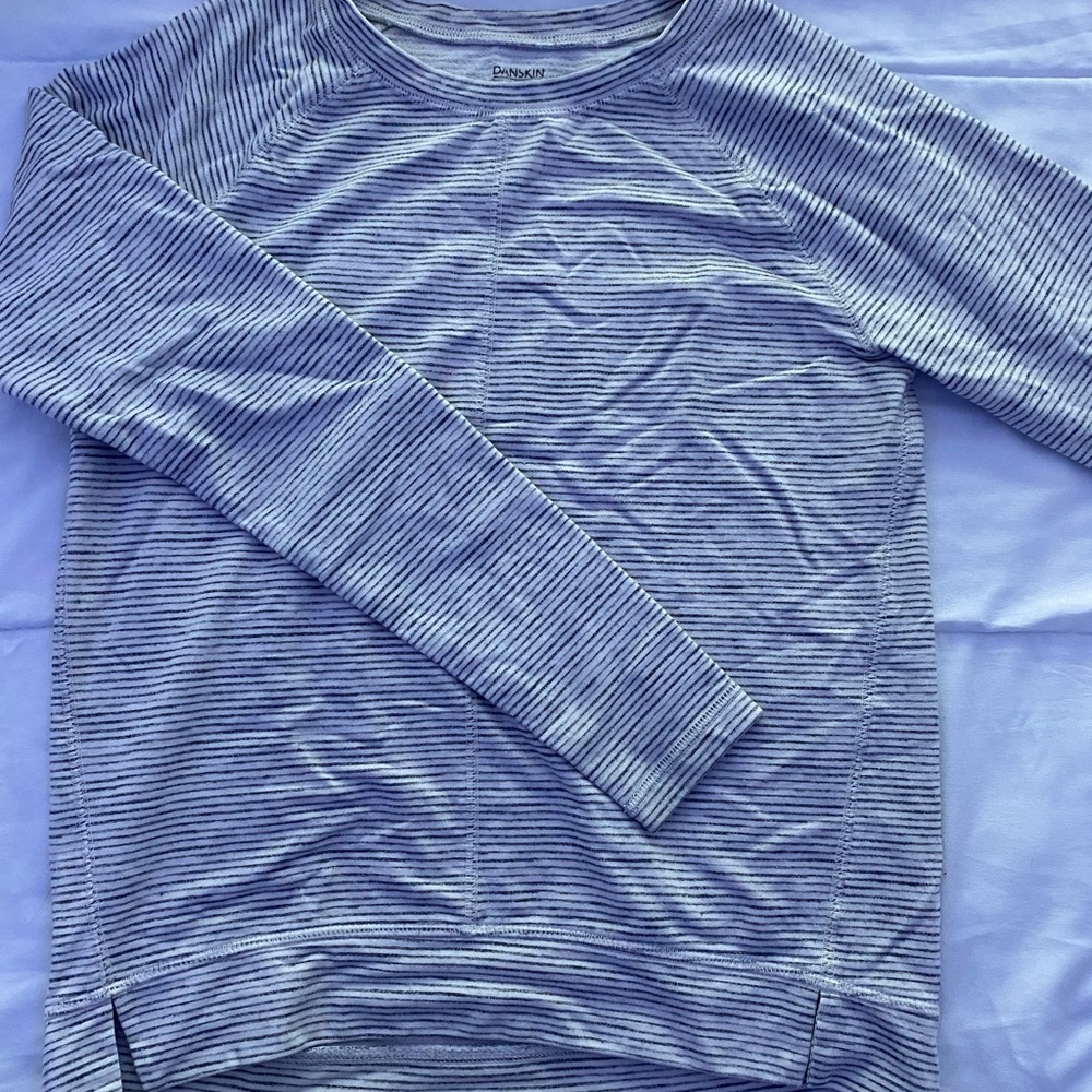 Striped long sleeve shirt.